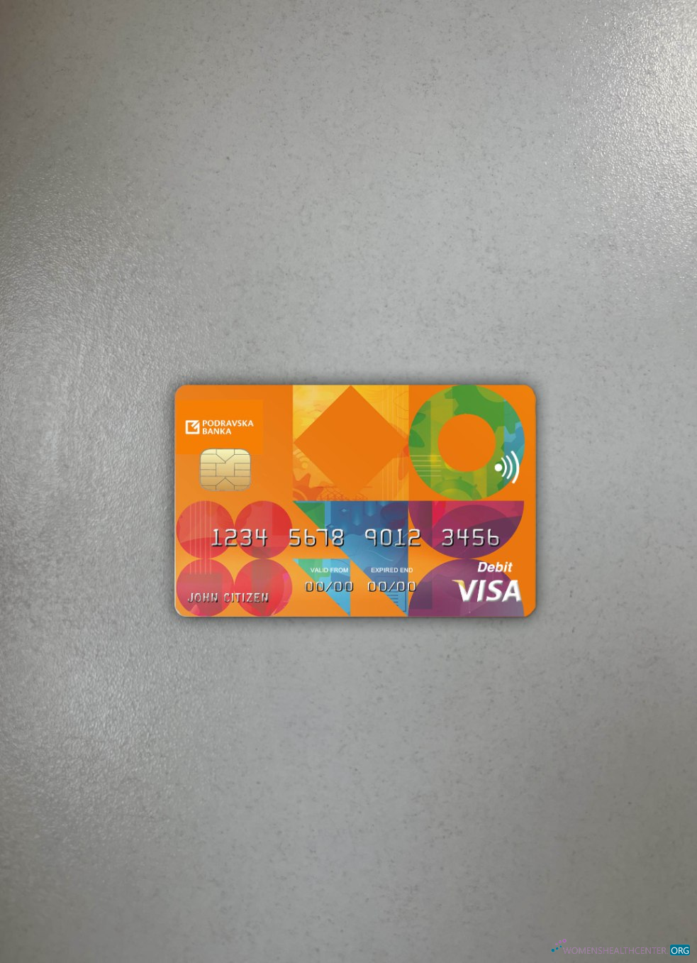 Download Croatia Podravska bank visa card photolook front Photoshop template